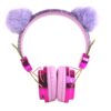 Laste juhtmega kõrvaklapid, roosa sädelus