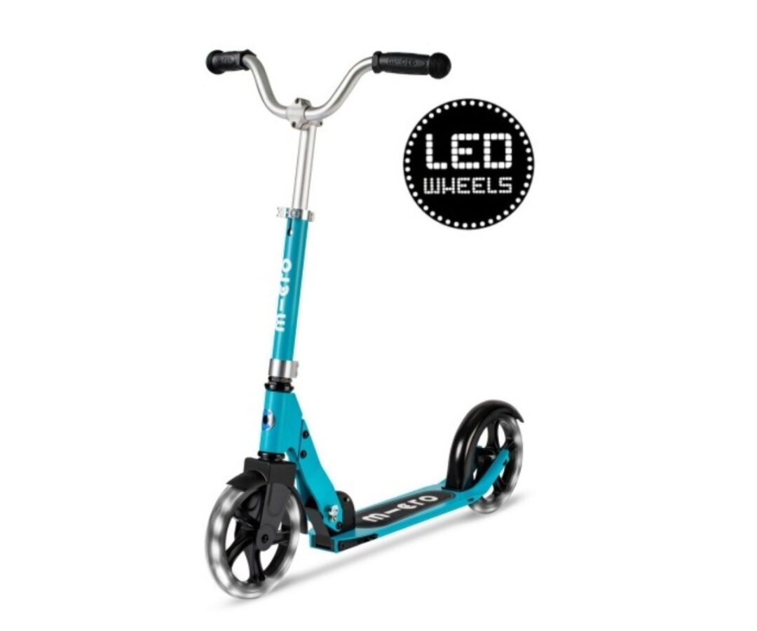 Laste tõukeratas Micro Cruiser LED-tuledega (aqua), lastele 5-12 aastat