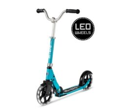 Laste tõukeratas Micro Cruiser LED-tuledega (aqua), lastele 5-12 aastat