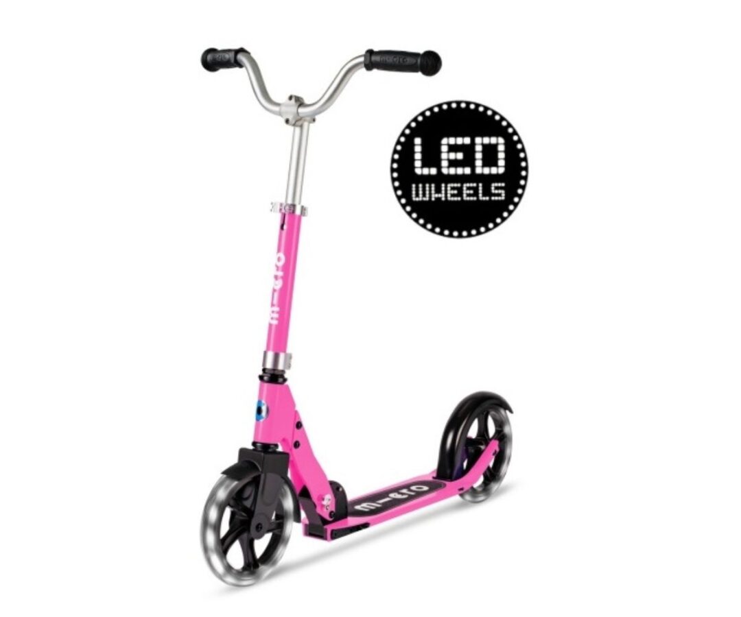 Laste tõukeratas Micro Cruiser LED-tuledega (roosa), lastele 5-12 aastat