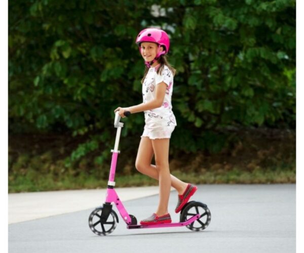 Laste tõukeratas Micro Cruiser LED-tuledega (roosa), lastele 5-12 aastat