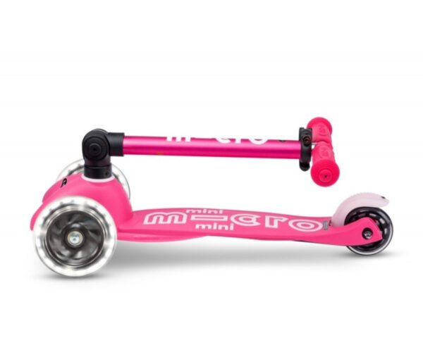 Laste tõukeratas Micro Mini Deluxe LED-ratastega kokkuklapitav (roosa), lastele 2-5 aastat