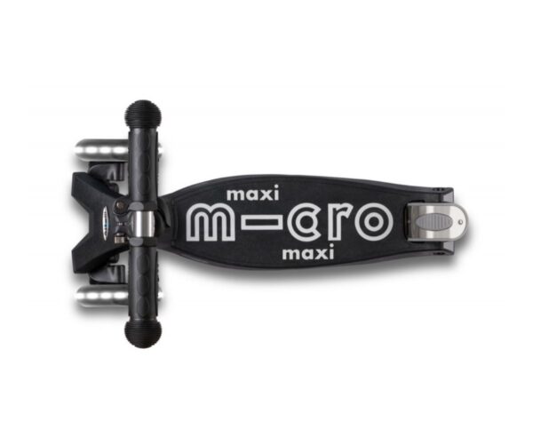 Tõukeratas Micro Maxi Deluxe ECO LED-ratastega (must/hall), vanusele 5-12a