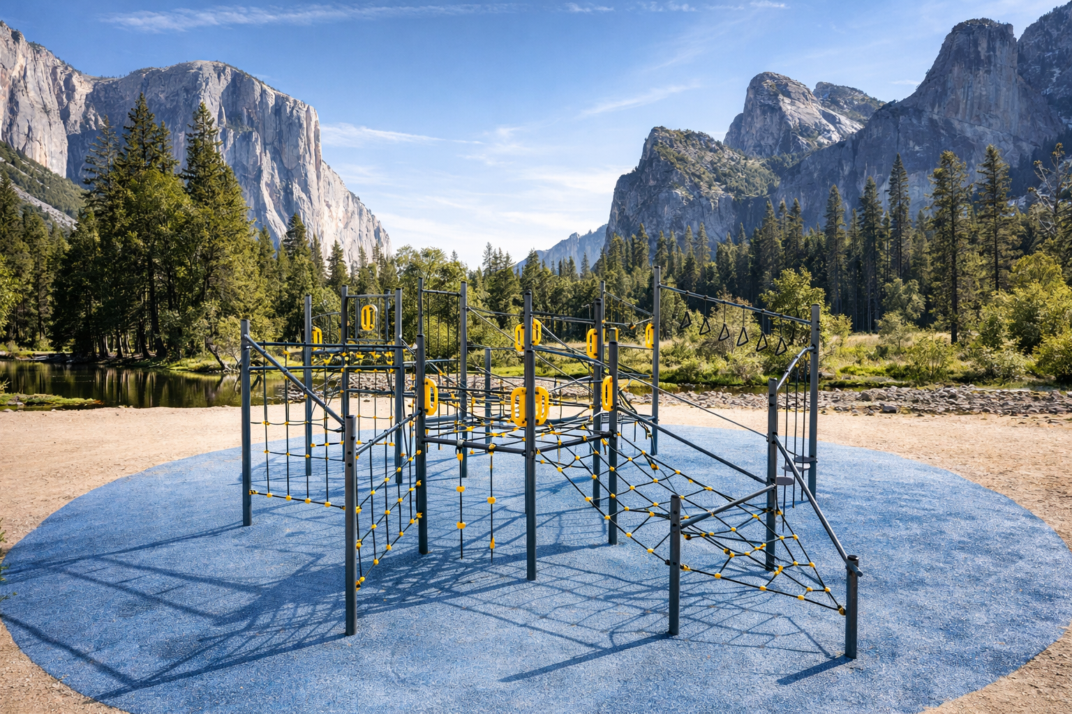 vaade avalikule ronilale 3640S, mis asub mänguväljak, mille taustaks rahvuspark