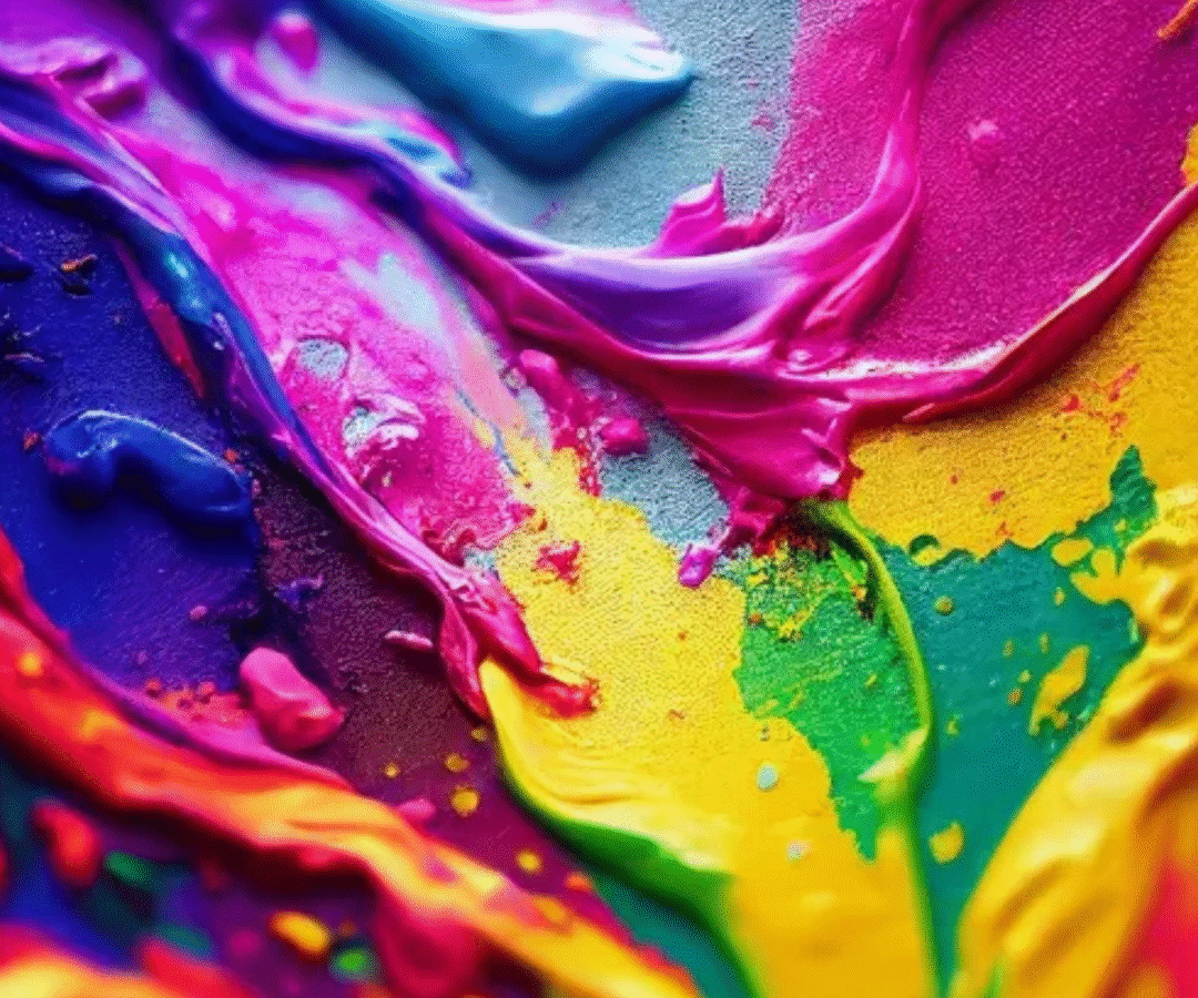 Erksavärvilised akrüülvärvid tuubides kunstnikele ja lastele