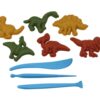 Kineetilise liiva komplekt dinosauruste šabloonidega