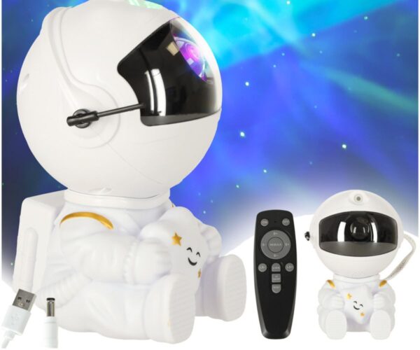 Kosmose öölamp-projektor IKONKA Astronaut, valge
