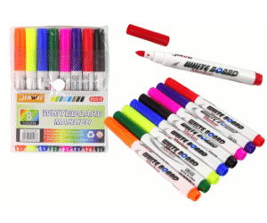 Kuivtahvli markerite 8-osaline värvikas komplekt valgetahvlile kirjutamiseks