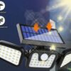 Päikesepaneeliga LED-lamp kolmekordne liikumisanduriga