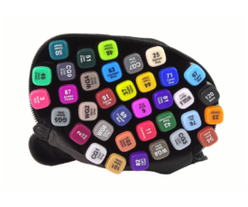 36-osaline kahepoolsete markerite komplekt värvikoodidega Pro Touch