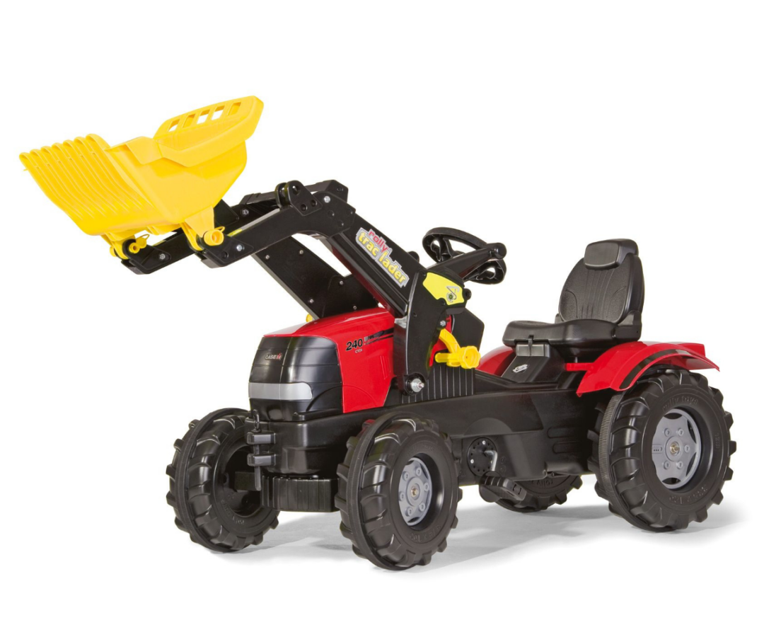Rolly Farmtrac Case Puma CVX 240 pedaaltraktor esilaaduriga, realistlik laste traktor õues
