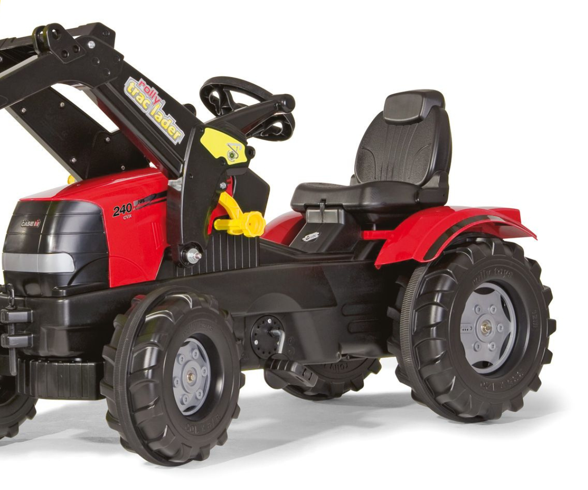 Pedaalidega Case IH mängutraktor esikopaga, tugev ja vastupidav õuemängu sõiduk.