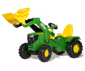 John Deere laste traktor esilaaduriga, realistliku disainiga pedaalidega mängutraktor.