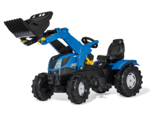 Sinine laste pedaaltraktor New Holland kopaga õuemänguks 🚜