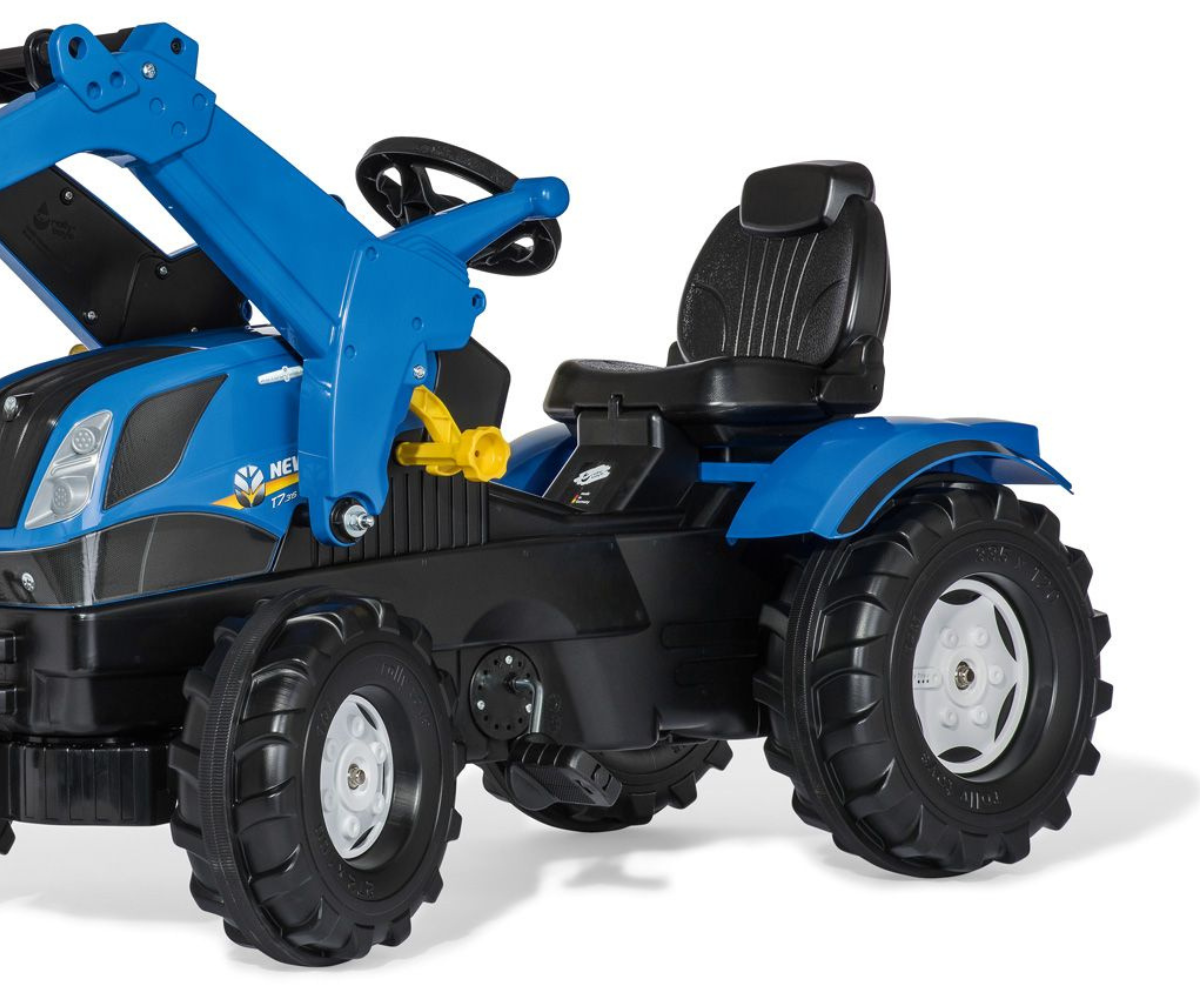Laste pedaaltraktor Rolly Farmtrac New Holland avatava kapotiga