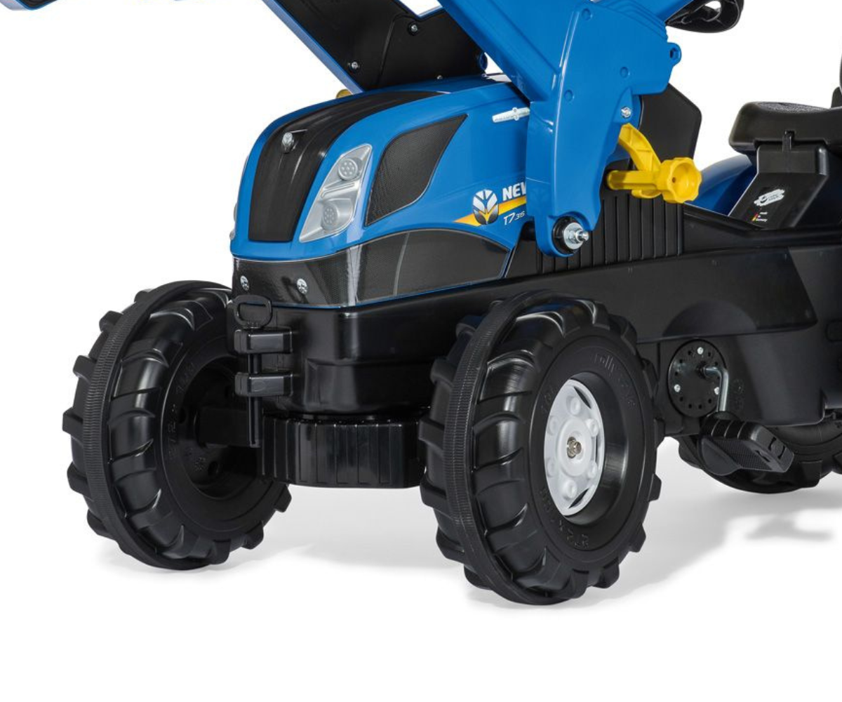 Pedaalidega traktor Rolly Farmtrac New Holland esilaaduriga