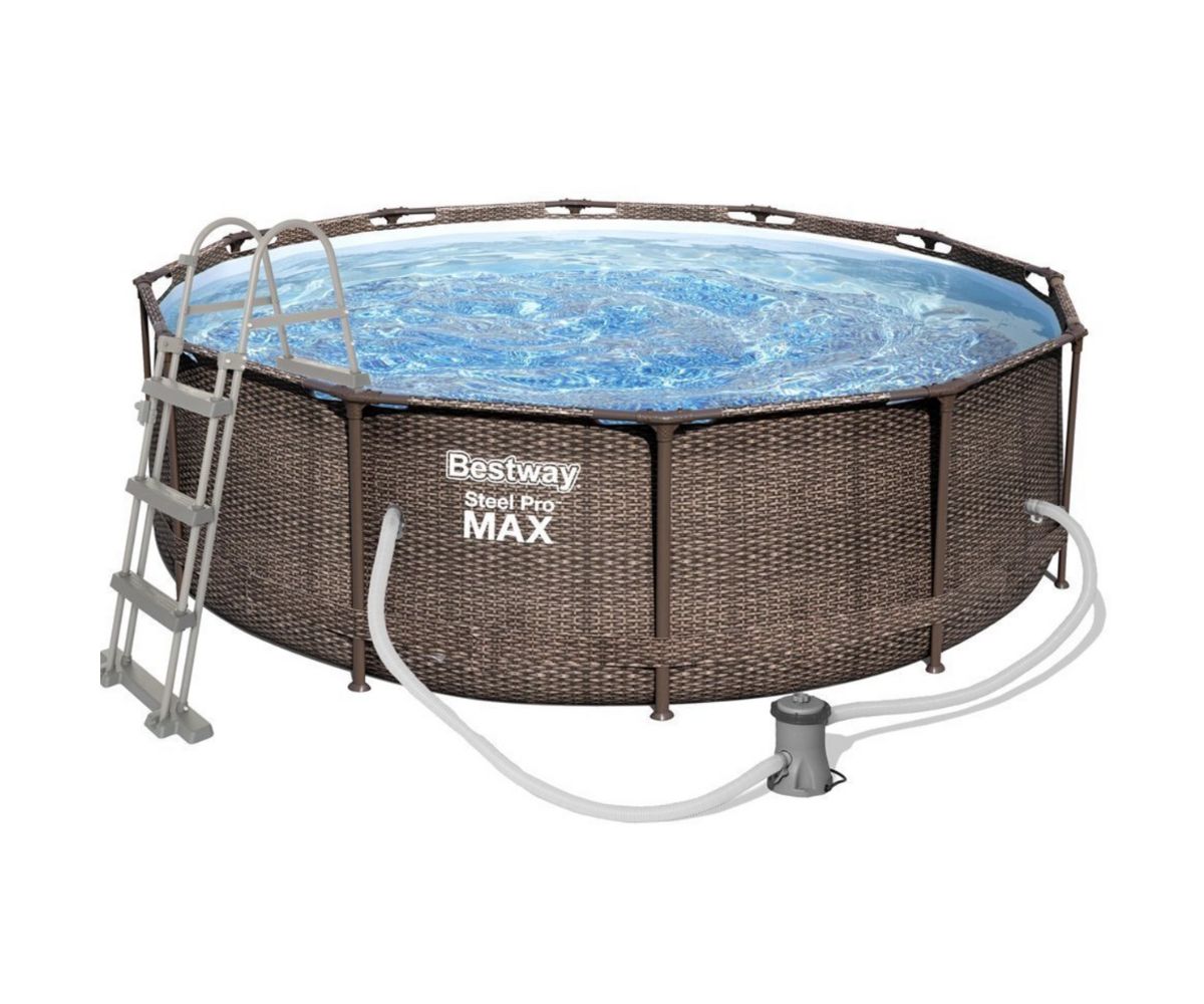Välibassein 'Bestway Steel Pro Max' ø366x100cm filterpumba ja redeliga, pruun
