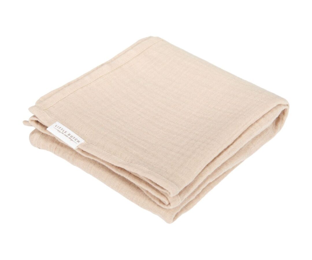 Pehme tekike musliinist ´Pure Beige´ 120×120 cm, Little Dutch