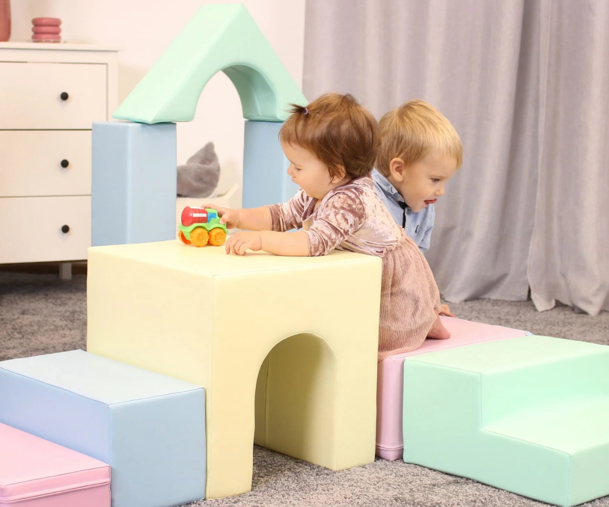 IGLU pehmete mänguklotside komplekt Baby Gym - Light Pastel