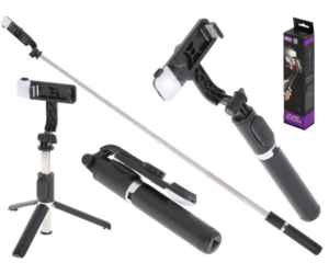 Selfiestick Endlikepp, LED-lamp + Bluetooth kaugjuhtimispult