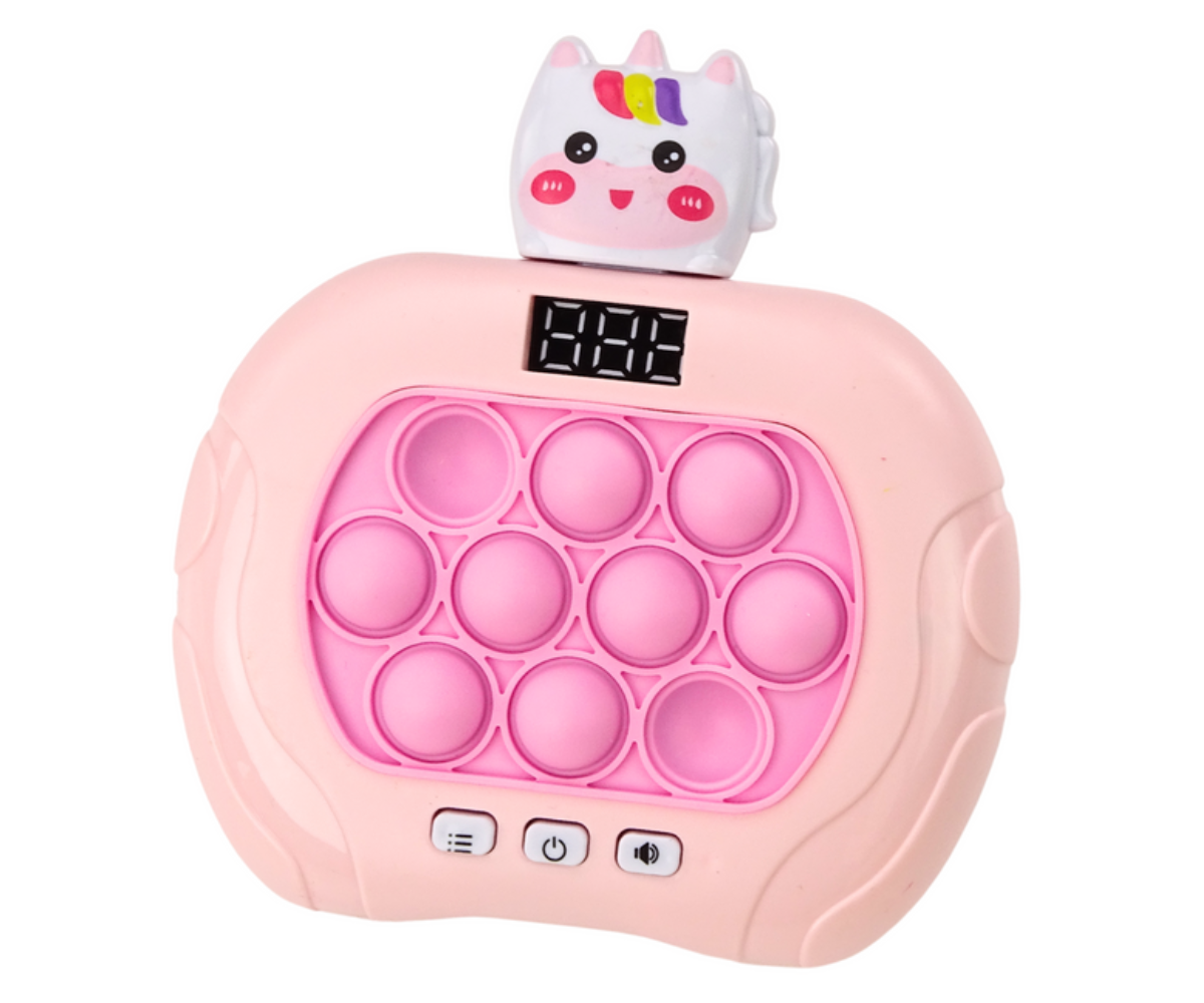 Ükssarviku disainiga kaasaskantav elektrooniline POP IT mäng.