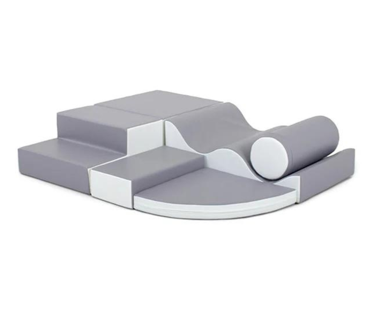 Pehmed mänguklotsid 6tk IGLU Explorer, hall-valge