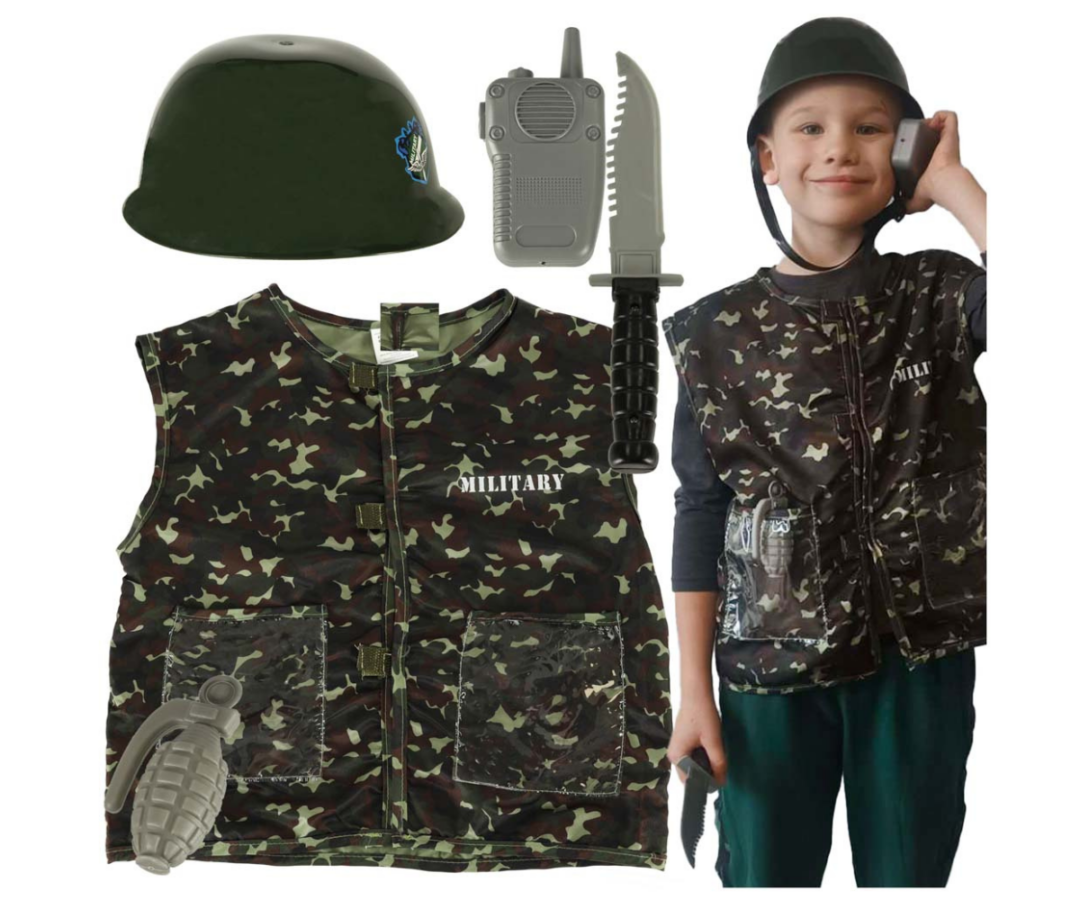 Seikluslik sõduri kostüüm mängimiseks ja peole