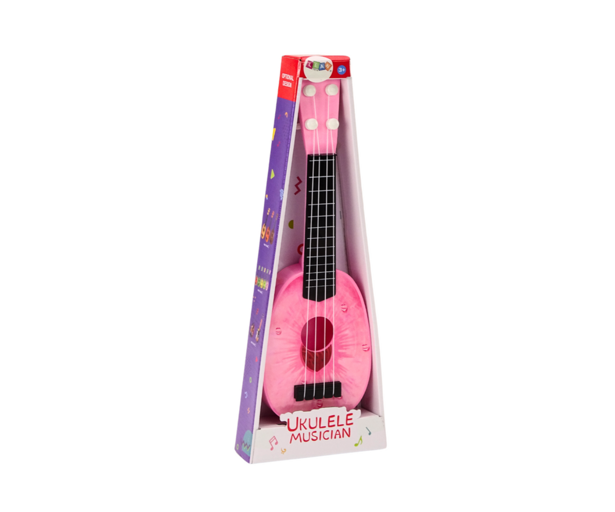 Ukulele minikitarr 4 keelt, roosa virsik, 2