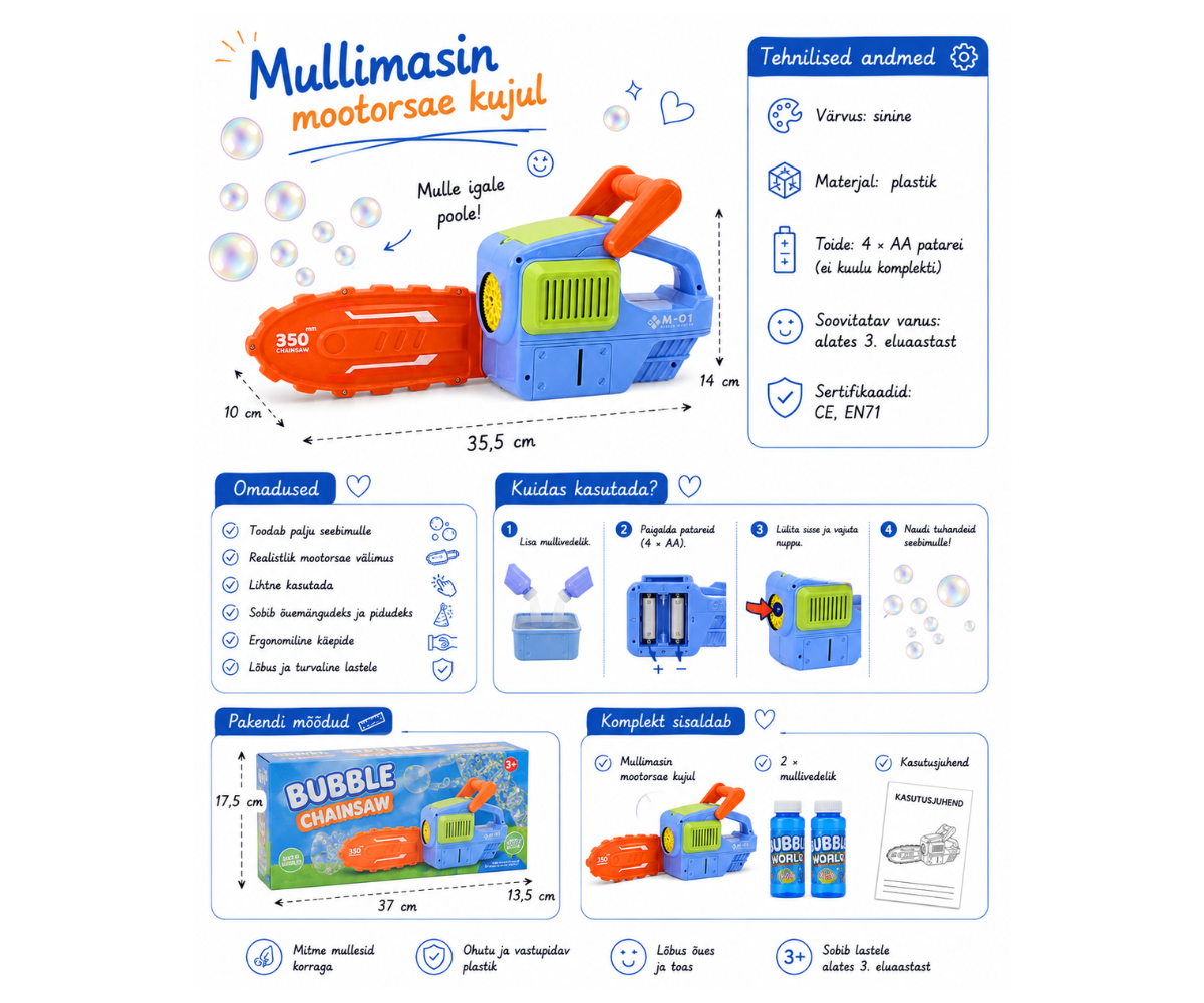 Seebimullide generaator originaalse mootorsae disainiga 🌈