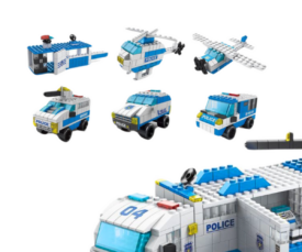 Ehituskonstruktor (LEGO-tüüpi) Politseiveok 6in1, 1000 osa