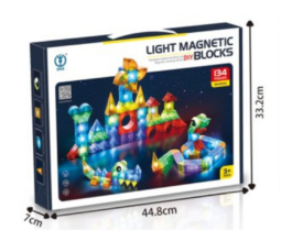 Helendavad magnetklotsid LED DIGE 134-osaline