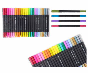 Kahepoolsed markerid 48 värvitoonis läbipaistvas organiseerimiskarbis