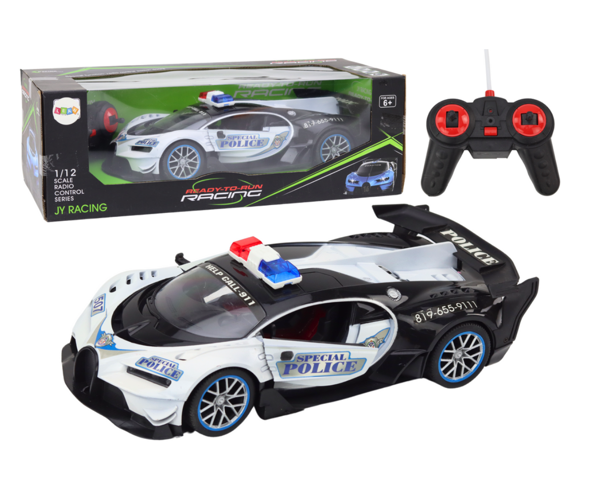 Mänguauto puldiga Politsei 34cm, valge-must