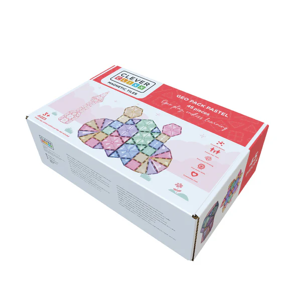 Cleverclixx magnetklotsid Geo Pastel 45-osaline