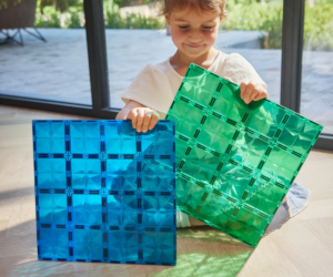 Cleverclixx magnetklotside suured plaadid 2tk, sinine-roheline
