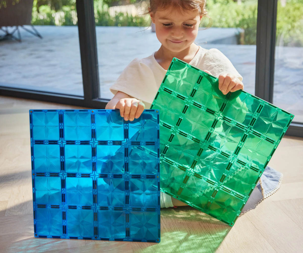 Cleverclixx magnetklotside suured plaadid 2tk, sinine-roheline