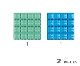 Cleverclixx magnetklotside suured plaadid 2tk, sinine-roheline