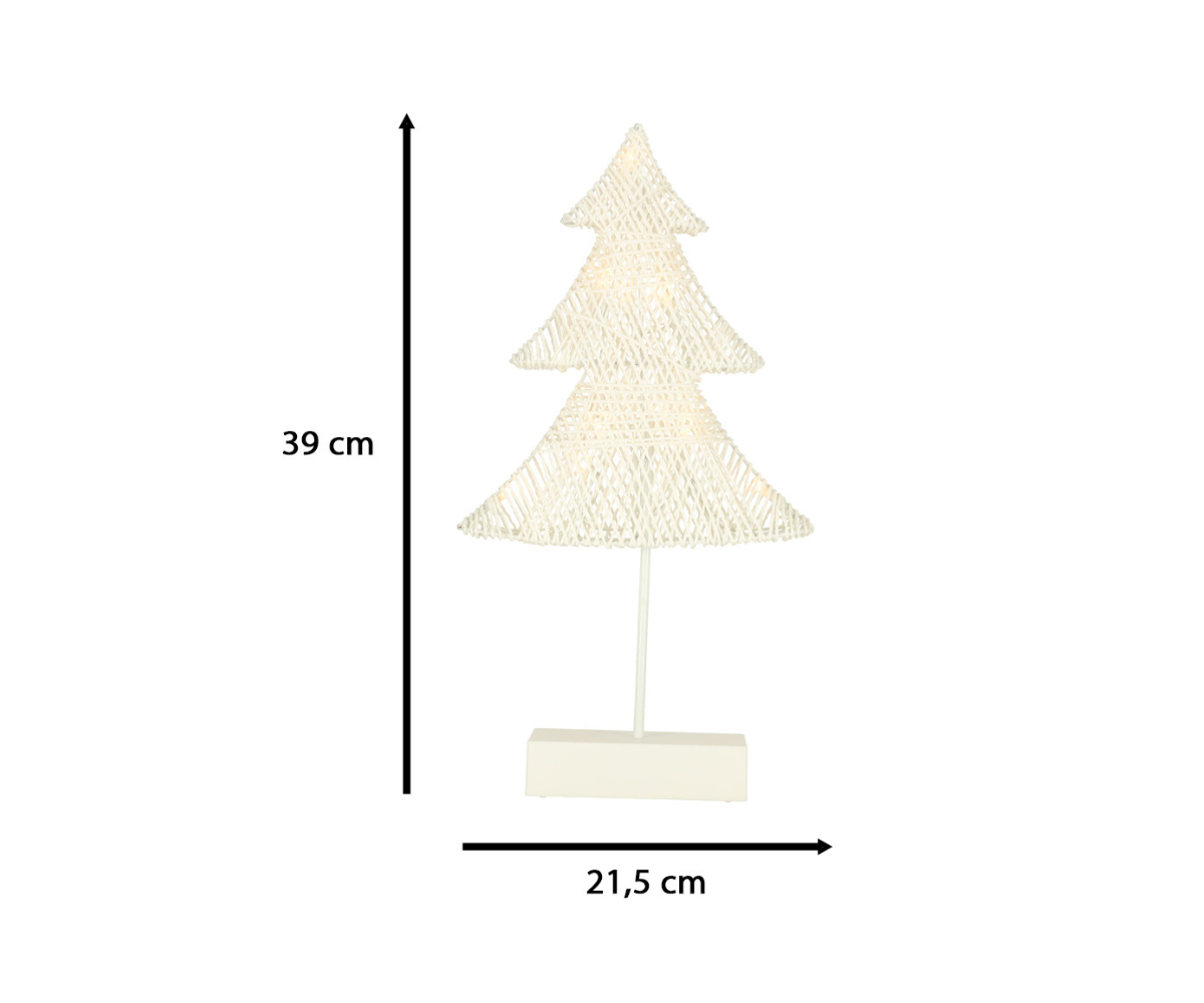 Jõulukaunistus seisev jõulukuusk 39cm, 10 LED patareidega