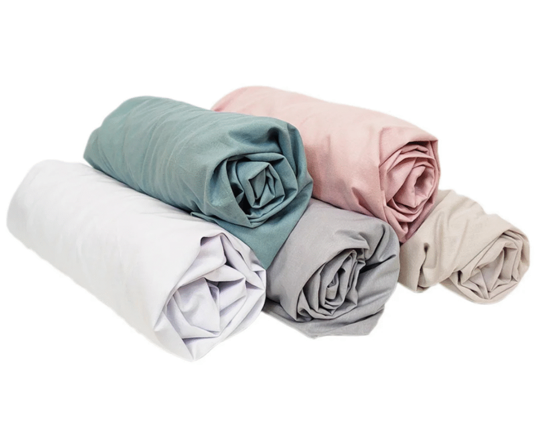 Hingav ja pehme valge voodilina kummiga, OEKO-TEX sertifikaadiga