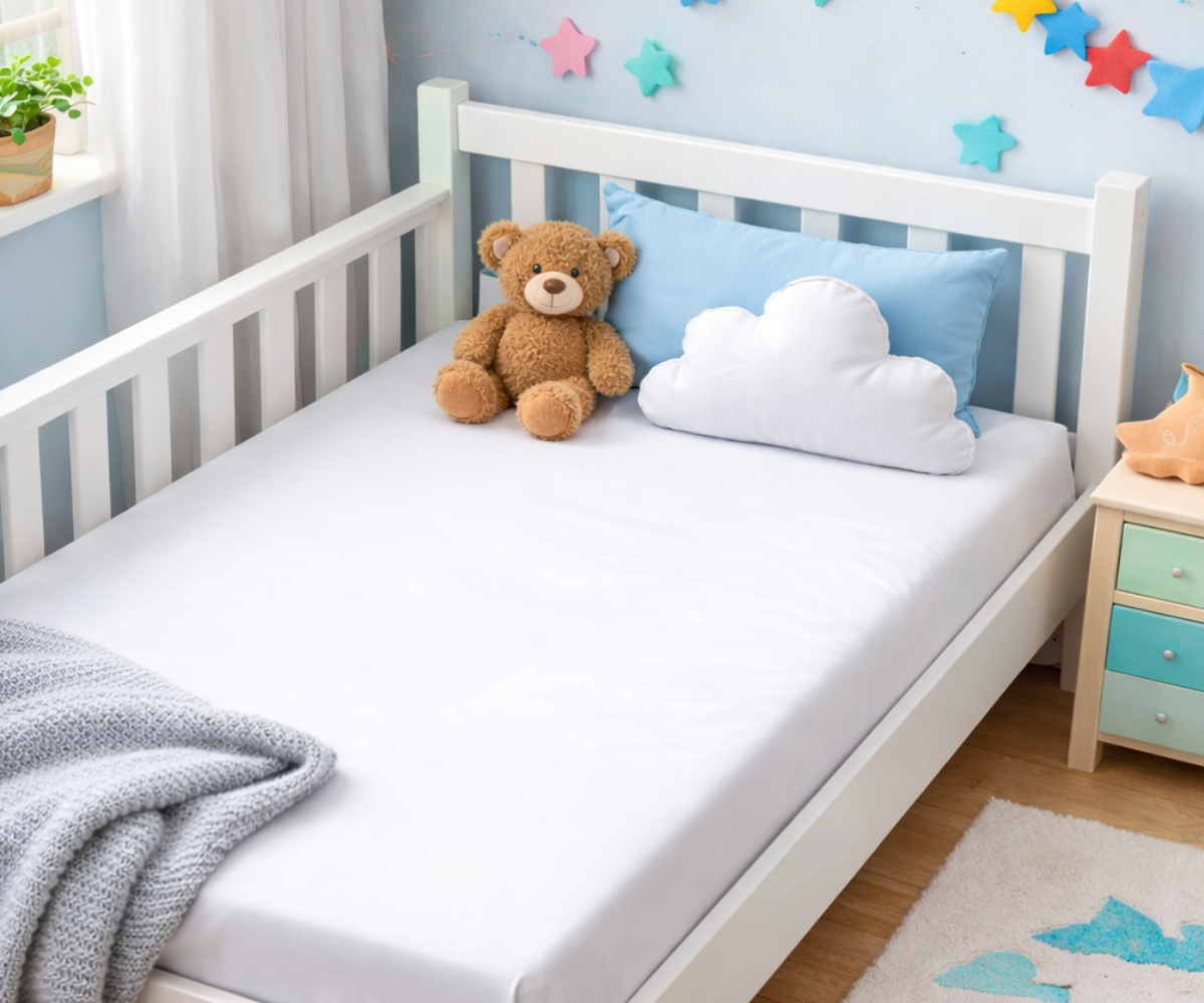 Puuvillane kummiga voodilina 80×160 cm madratsile, valge toon