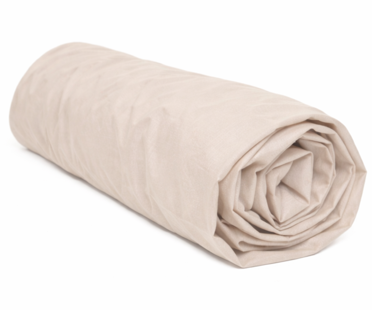 Puuvillane kummiga voodilina 80×180 cm madratsile, helebeež toon