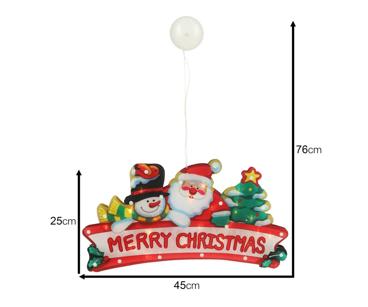 LED jõulukaunistus Merry Christmas Santa, 45cm