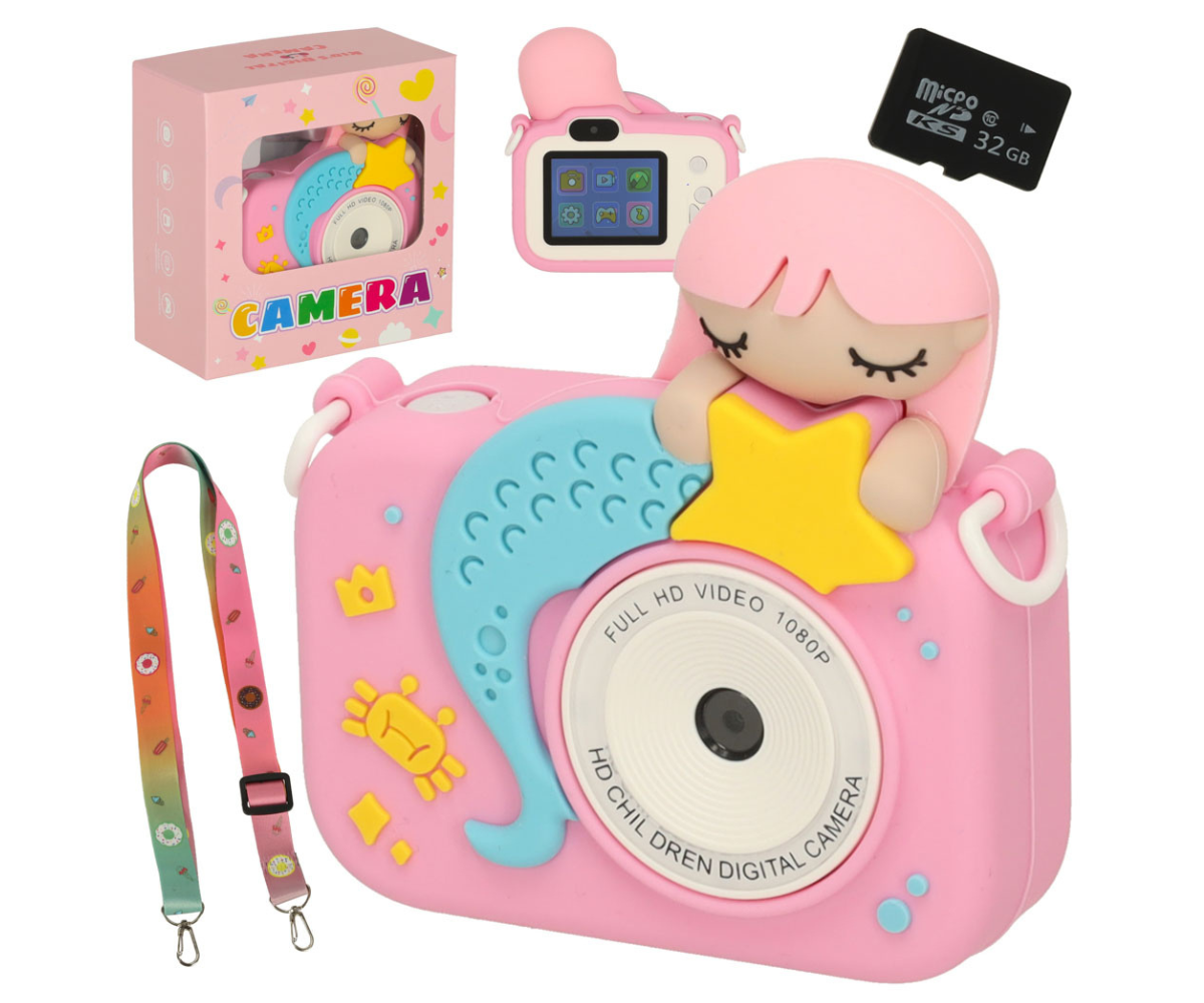 Roosa Merineitsi laste digitaalne kaamera eestvaates