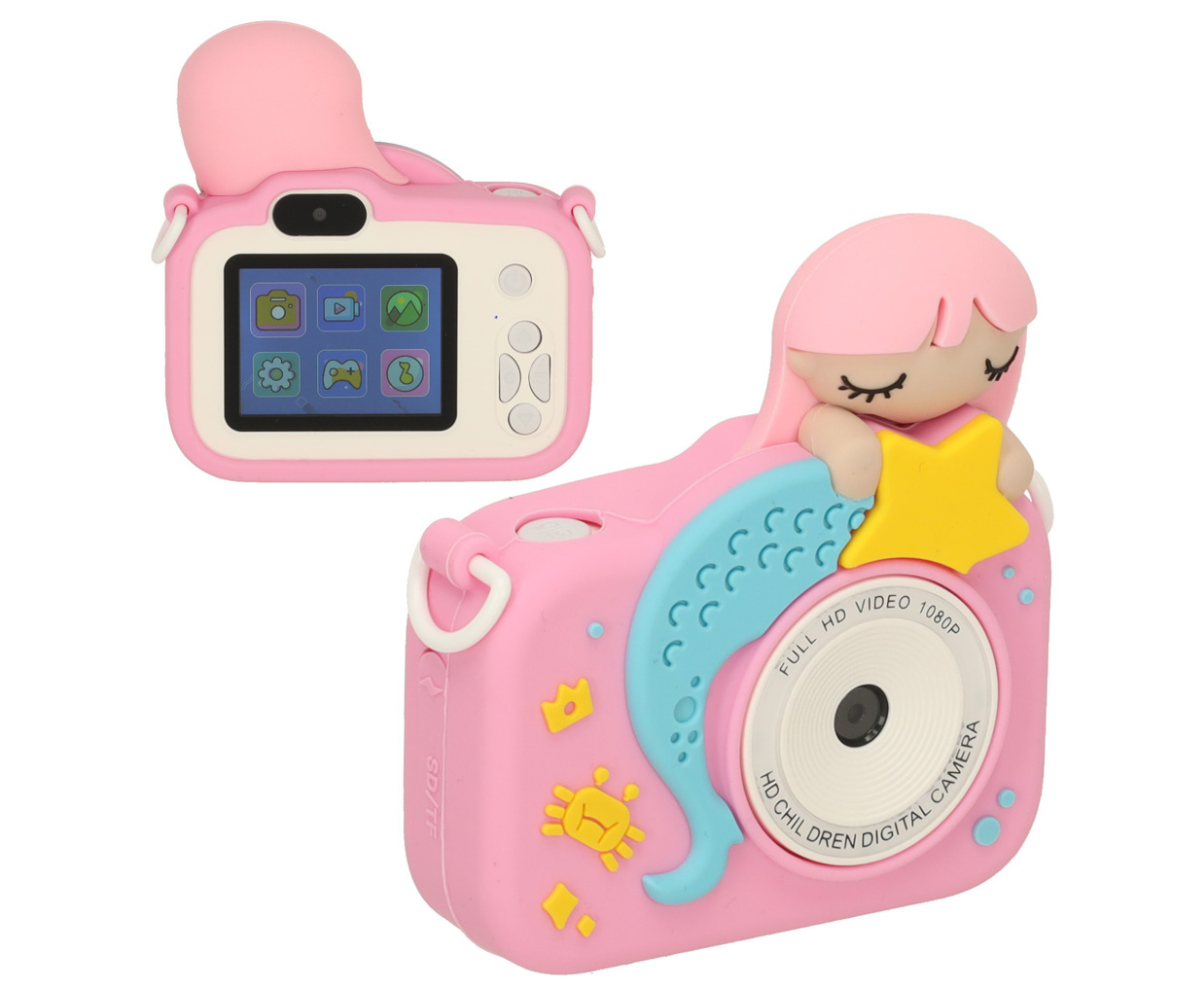 Laste Merineitsi kaamera tagantvaade koos 2-tollise ekraaniga