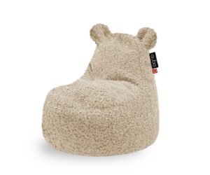 Kott-tool Qubo™ Teddy Wheat FLUFFY FIT, hubane ja pehme istumiskoht