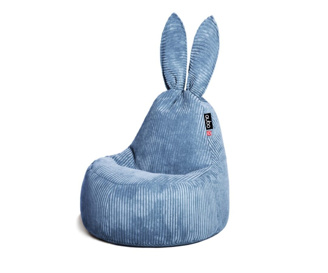 Kott-tool Qubo™ Baby Rabbit Laguna esitleb sinist värvi, sobib laste toa sisustamiseks.