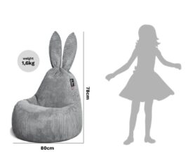 Kott-tool Qubo™ Baby Rabbit Pansy re-FLAKE FIT mõõdud 80cm laius ja 78cm kõrgus