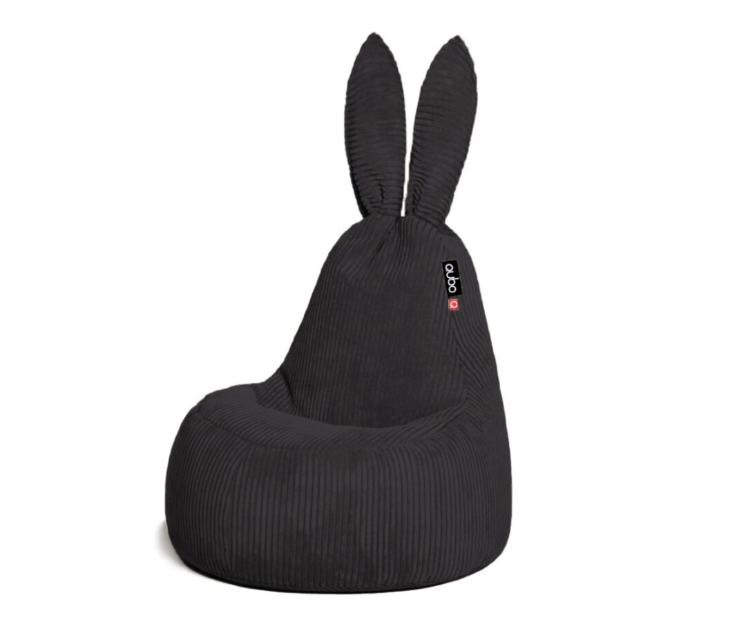 Kott-tool Qubo™ Mommy Rabbit Onyx FEEL FIT, pehme kangaga, musta värviga.