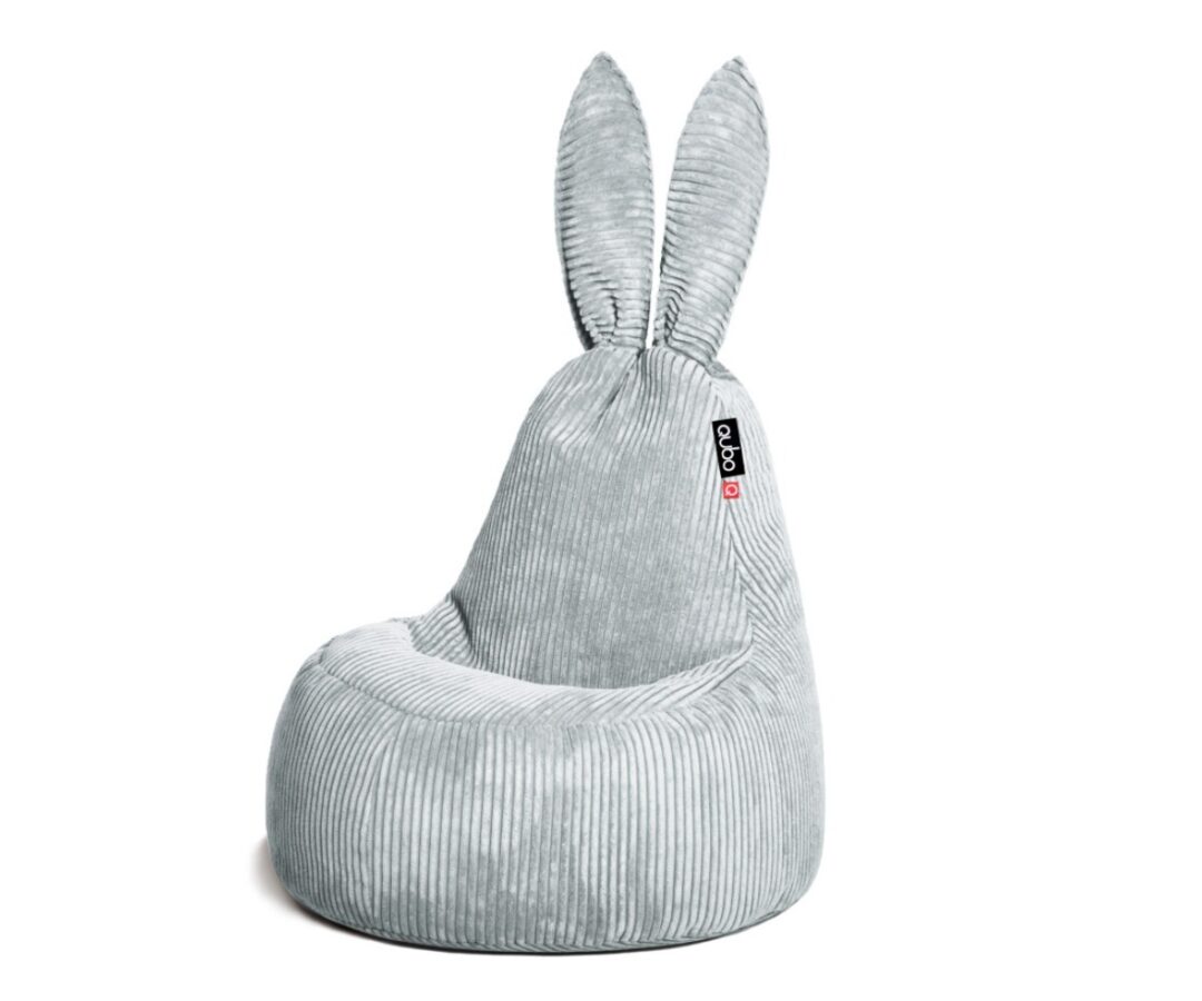 Kott-tool Qubo™ Mommy Rabbit Pure FEEL FIT, hall, armsrabbiti kõrvadega, mugav istumislahe