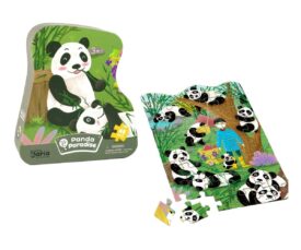 Bamboo Forest panda pusle 48 tükki, kus kahe pandaga joonistus mängu kaanel